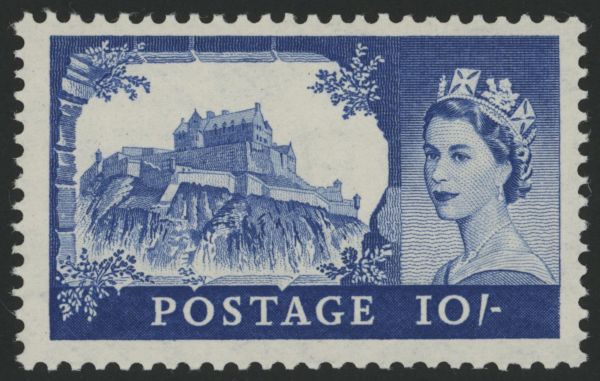 SG538 SpecT3a 10/- Blue weak entry, U/M SG Cat 175