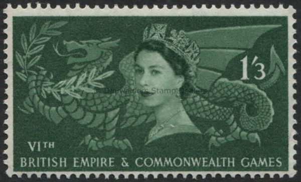 SG569 1/3d Welsh Dragon 1958 Empire Games