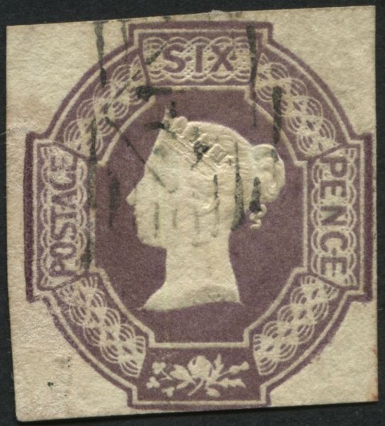 SG59 6d dull Lilac, exceptional used example with super margins all round