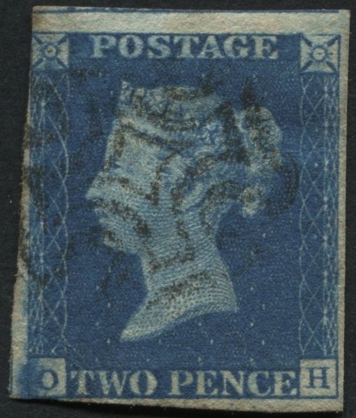 SG6 2d deep full Blue 4 margins, thin neat cancel