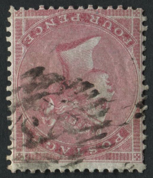 SG62 Spec J 47(4)f 4d carmine v fine used watermark inverted