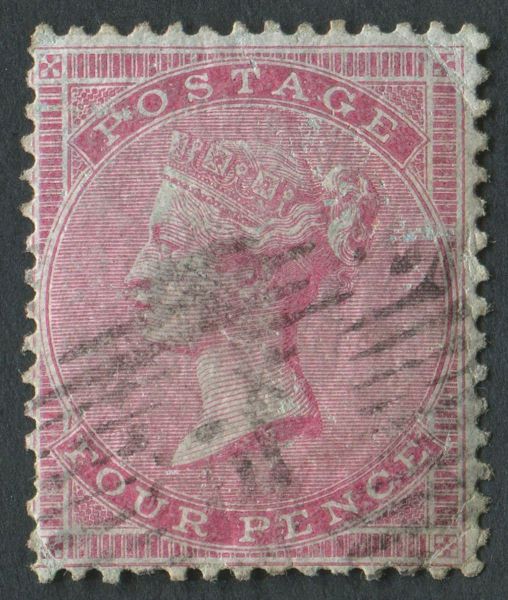 SG63 1855-57 4d Carmine, Corner Crease but Fine Used