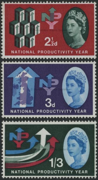 SG631-633 Set of 3 Ord 1962 National Productivity Year