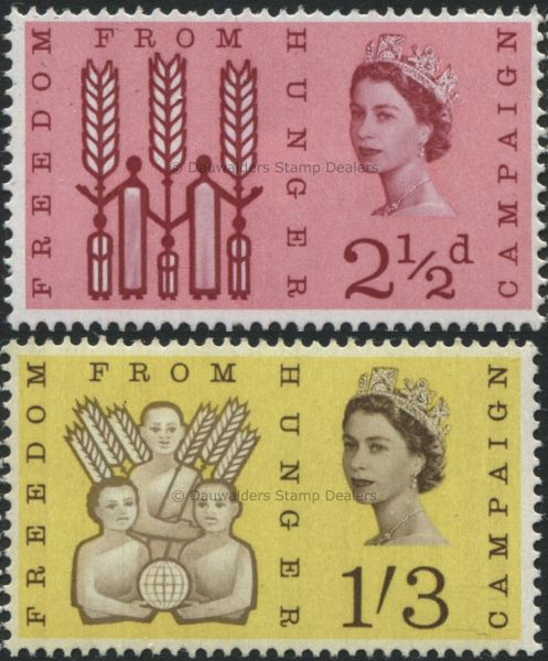 SG634-635 Set of 2 Ord 1962 Freedom from Hunger