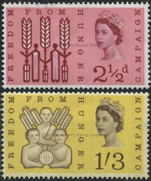 SG634p-635p Set of 2 Phos 1962 Freedom from Hunger