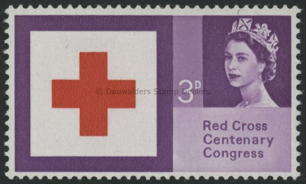 SG642 3d Red and Lilac 1963 Red Cross Centenary