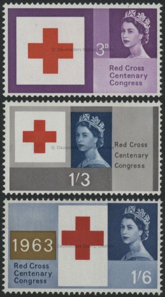 SG642-644 Set of 3 Ord 1963 Red Cross Centenary