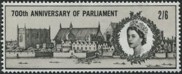 SG664 2/6d Parliament Buildings 1965 700th Parliament