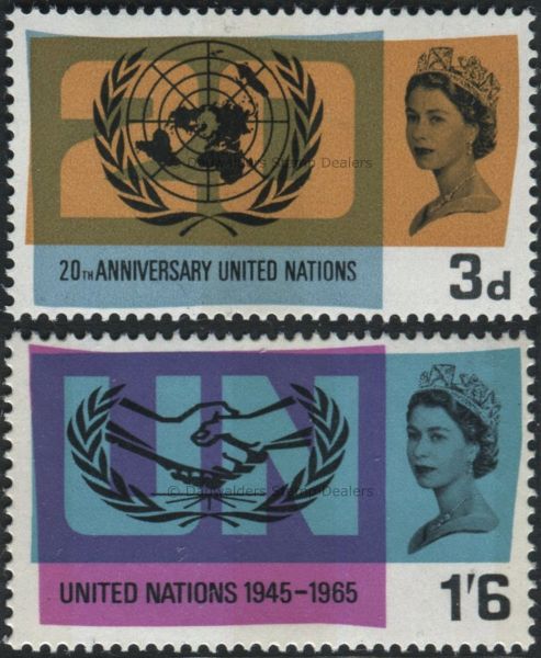 SG681p-682p Set of 2 Phos 1965 United Nations