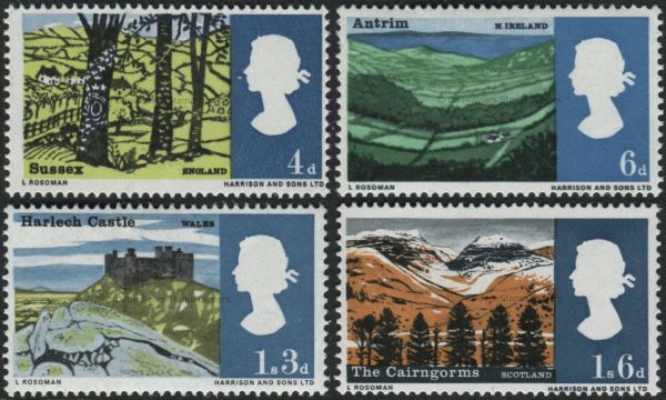 SG689-692 Set of 4 Ord 1966 Landscapes