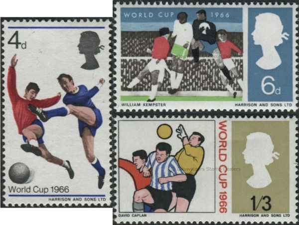 SG693-695 Set of 3 Ord 1966 World Cup