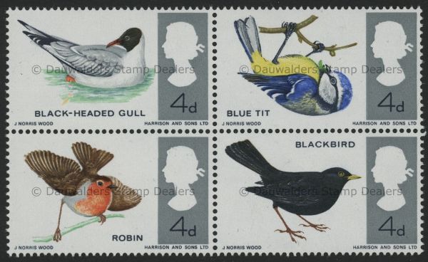 SG696-699 4d Block 1966 Birds