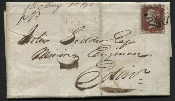 SG7 1d Red Brown NA plate 8, 4 good margins May 1841