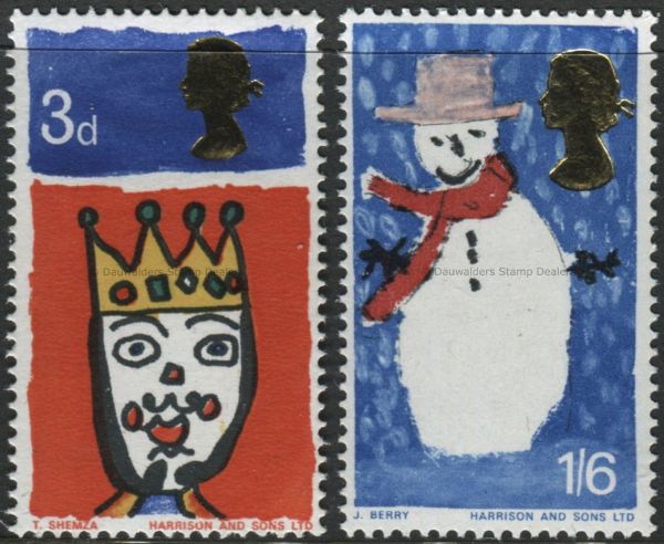 SG713-714 Set of 2 Ord 1966 Christmas