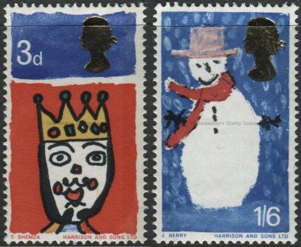 SG713p-714p Set of 2 (Phos) 1966 Christmas