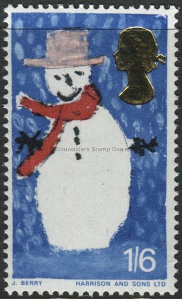 SG714 1/6d Snowman 1966 Christmas