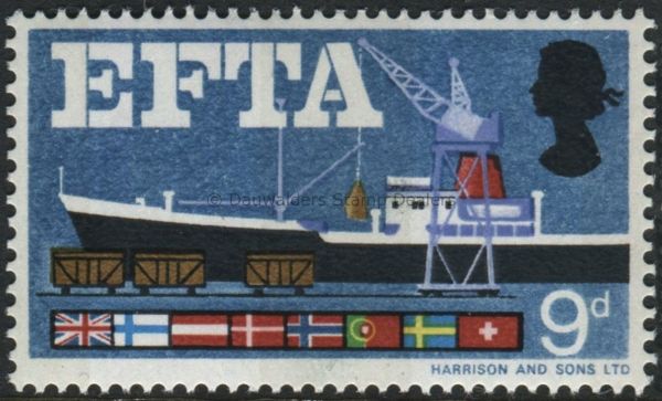 SG715p 9d (Phos) 1967 EFTA