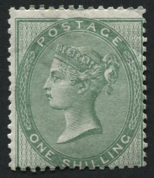 SG72 1/- Green, mint good colour with gum, offered with RPS certificate, small crease