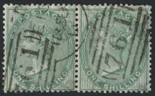 SG72 1l- green horizontal pair each with fine Sunderland cancel.