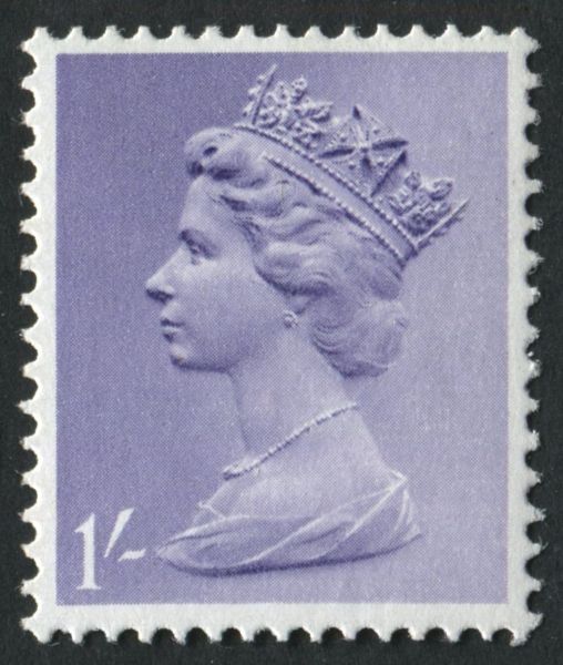 SG742Evy 1/- Pale Bluish-Violet Missing Phosphor U/M