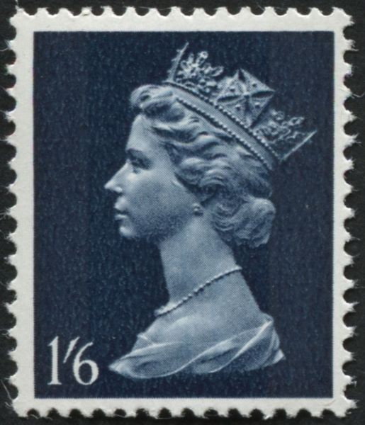 SG743var 1/6d Greenish Blue omitted,U/M