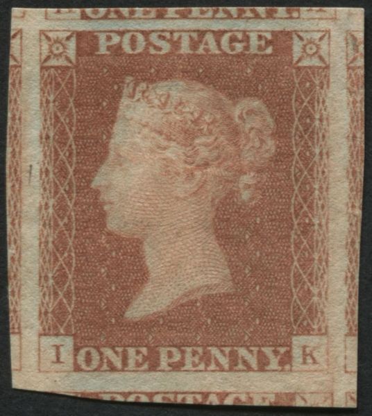 SG8 1841 1d Red-Brown pl68 mint, brilliant fresh L/M with full gum & 4 gigantic margins