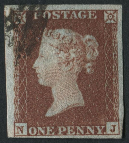 SG8 Pl142 1841 1d Red-Brown NJ 4 good to large margins, very fine used with profile clear