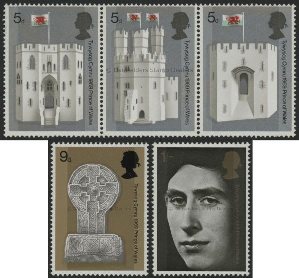 SG802-806 Set of 5 1969 Prince of Wales