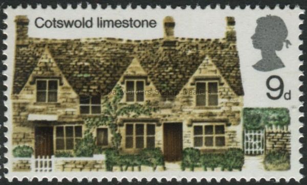 SG816 9d Cotsworld Lime- 1970 Rural Architecture