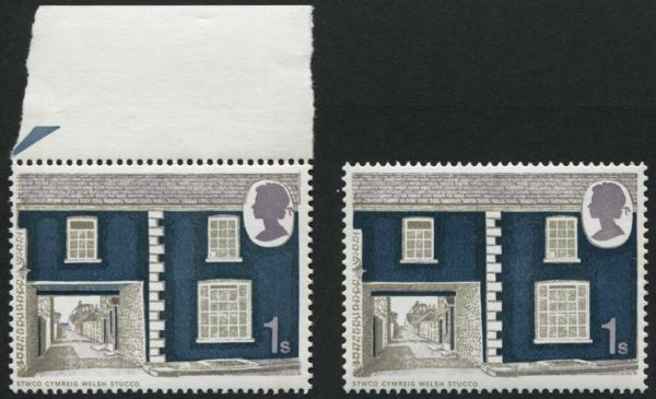 SG817a  1/- Rural Architecture error, new Blue omitted U/M