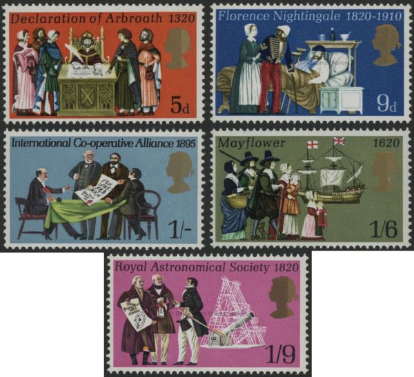 SG819-823 Set of 5 1970 Anniversaries