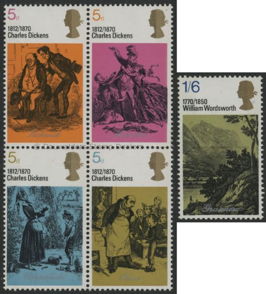 SG824-828 Set of 5 1970 Dickens