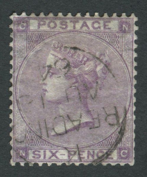 SG83 6d Deep Lilac, NC, V/F/U with part Reading cancellation