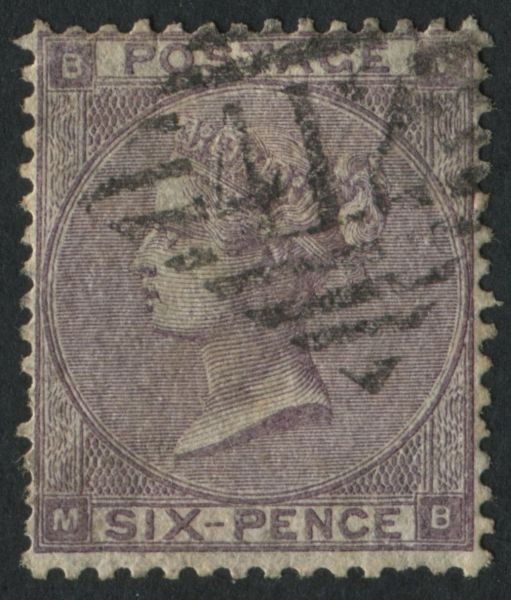 SG83 6d deep lilac very fine used 412 of Strabane (Ireland)