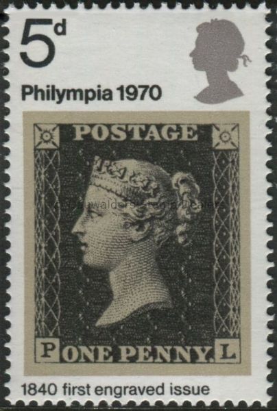 SG835 5d 1d Black 1970 Philympia