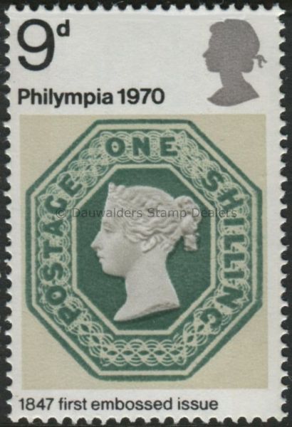 SG836 9d 1s Green 1970 Philympia