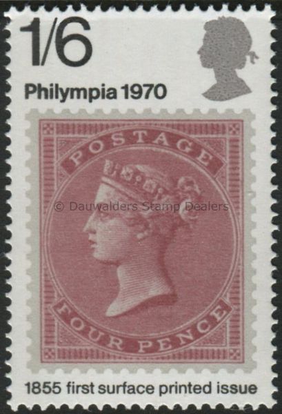 SG837 1/6d 4d Carmine 1970 Philympia