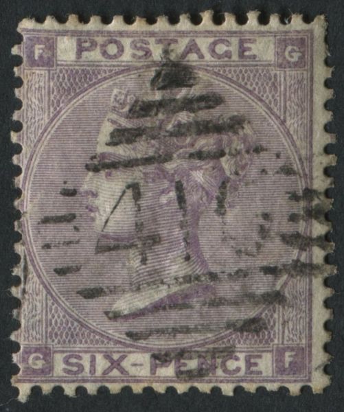 SG84 6d Lilac v fine Irish diamond numeral 410