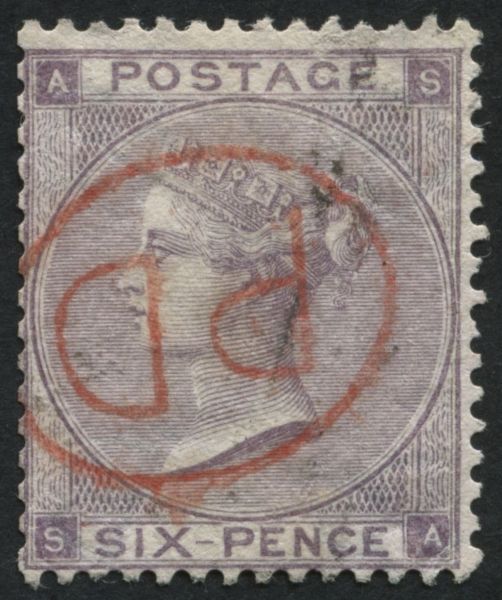 SG85 6d Lilac with hairlines, a lovely used example with bright Red PD scarce and fresh