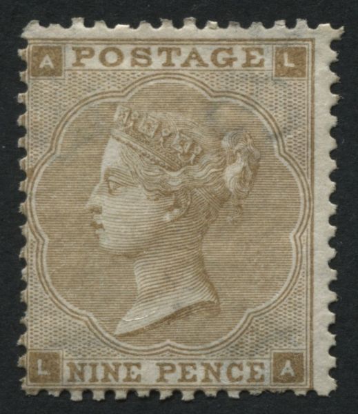 SG87 1862-64 9d Straw LA, fine mounted mint