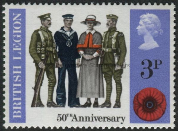 SG887 3p British Legion 1921 1971 General Anniversaries