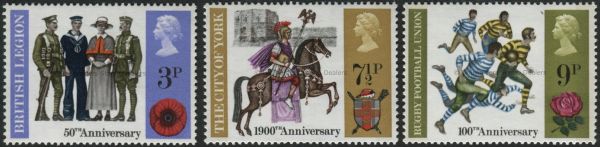 SG887-889 Set of 3 1971 General Anniversaries