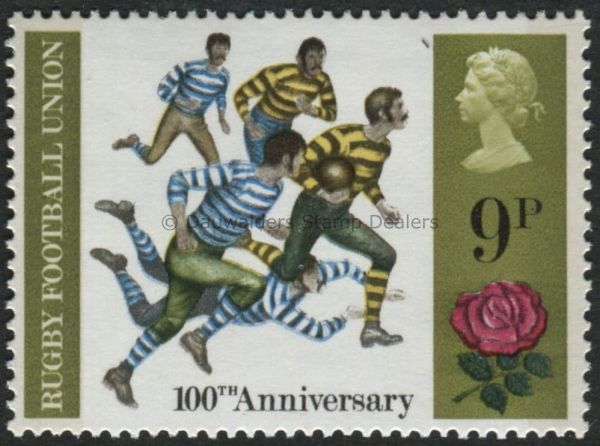 SG889 9p Rugby Football 1871 1971 General Anniversaries