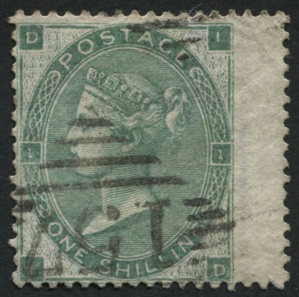 SG89 1/- deep Green, used with super Irish numeral - excellent