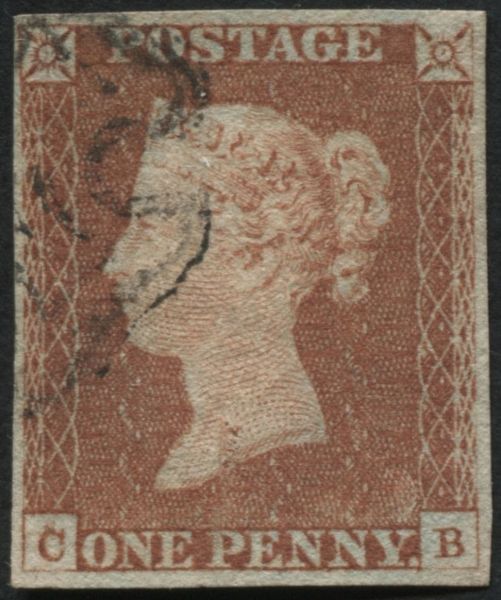 SG9 1d pale Red Brown, corner Maltese cross 4 large margins