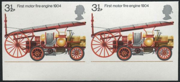 SG950a Fire Engine Imperforate pair, U/M with pair of normal