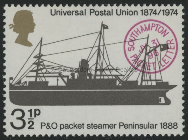 SG954 3p P & O Packet 1974 UPU