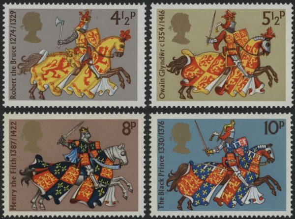 SG958-961 Set of 4 1974 Medieval Warriors