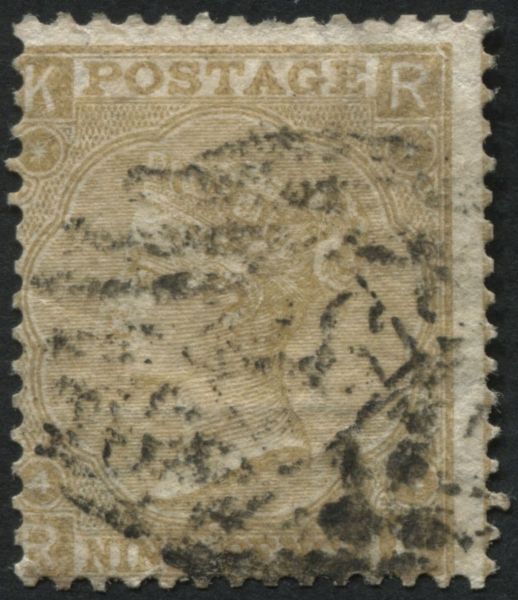 SG98 9d Straw RK, a scarce stamp good colour