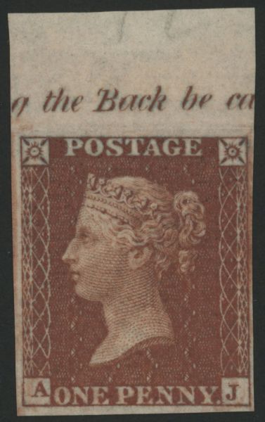 SGC4 1d Red Brown (SG21) imprimatur AJ plate 12, v fine